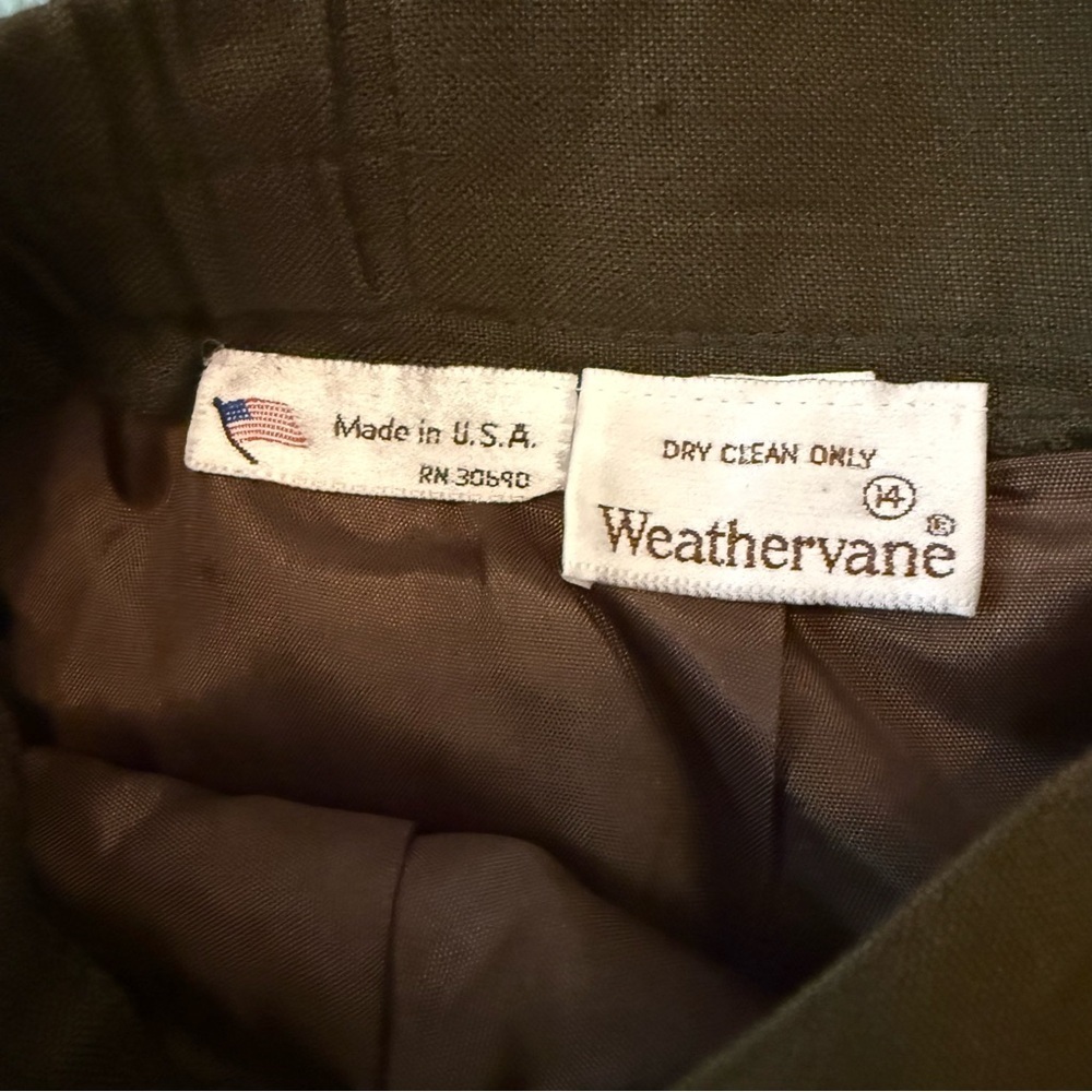 Vintage Weathervane Olive Green Women's Skirt Size 14 Made in USA - Picture 4 of 10